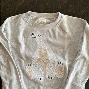 GUD CrewCuts Gray Sweatshirt with sparkly Polar Bear Design for Girl